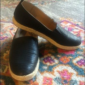 Black espadrille flats